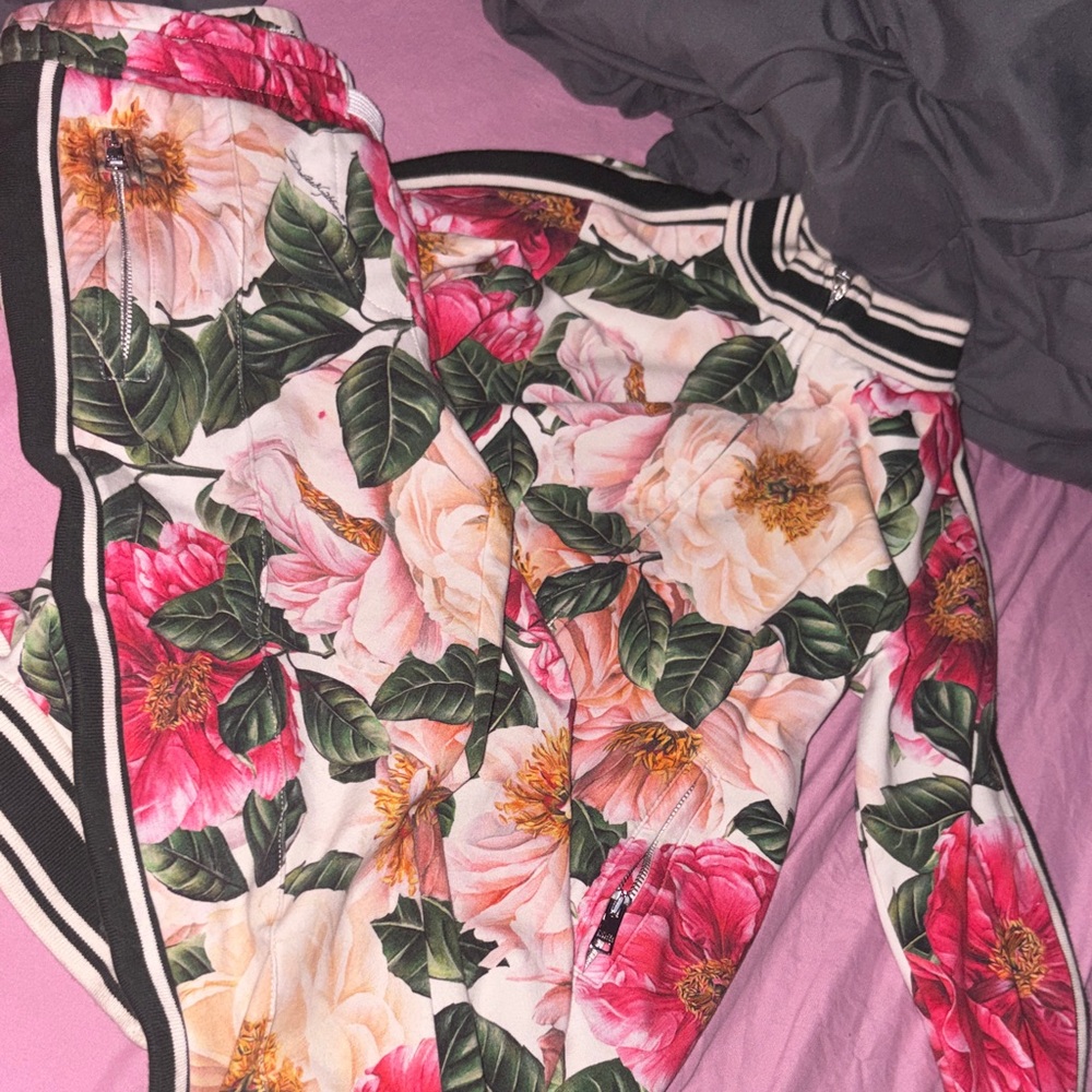 Dolce & Gabbana Floral Kids Matching Set - Pink and Green